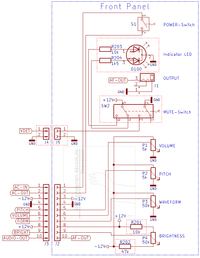 EW Standard Theremin Modification Schematic: Front-Panel