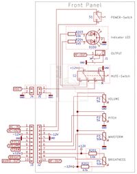 EW Standard Theremin Modification Schematic: Front-Panel