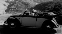 two-seater VW Beetle Cabriolet (Hebmüller, 1949) at mountain
