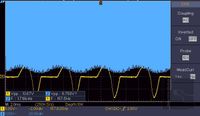 Measurement of 6SH2P tube Theremin phase-detector RF & AF waveform voltage @ control- and screen grid (pitch 158Hz, oscilloscope screen view)
