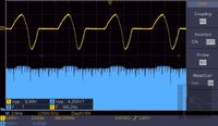 Measurement of 6SH2P tube Theremin phase-detector RF & AF waveform voltage @ control- and screen grid (pitch 146Hz, oscilloscope screen view)