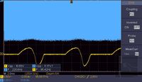 Measurement of 6SH2P tube Theremin phase-detector RF & AF waveform voltage @ control- and screen grid (pitch 96Hz, oscilloscope screen view)