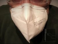 Masken-Andruckbügel FFP2 mask pressure-stirrup, mask & face front