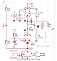 Rosen-Theremin AF Driver Amplifier Schematic